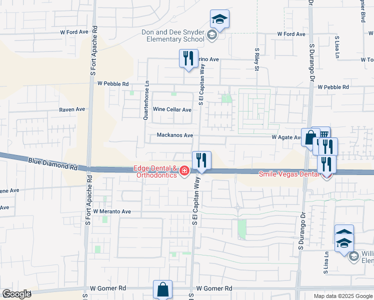 map of restaurants, bars, coffee shops, grocery stores, and more near 9042 Tolford Avenue in Las Vegas