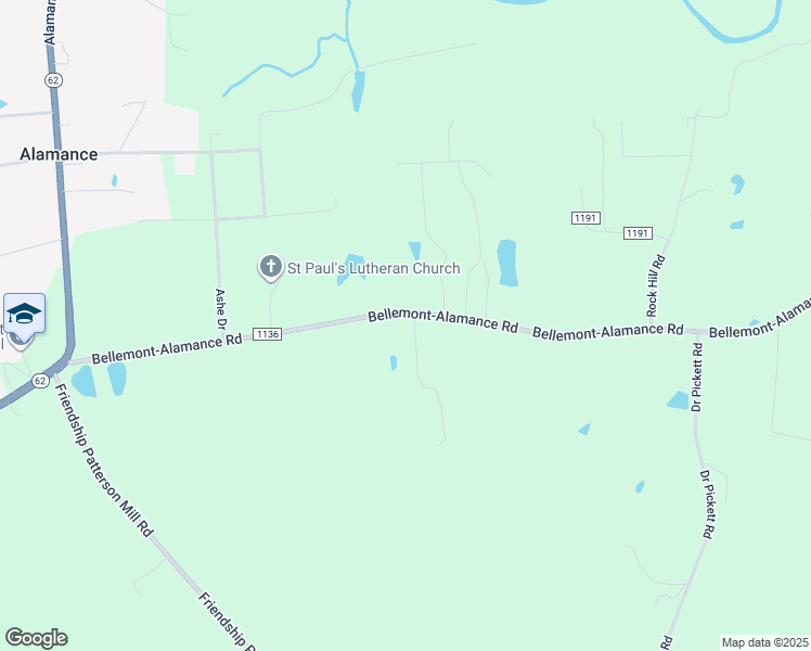 map of restaurants, bars, coffee shops, grocery stores, and more near 2530 Bellemont-Alamance Road in Burlington