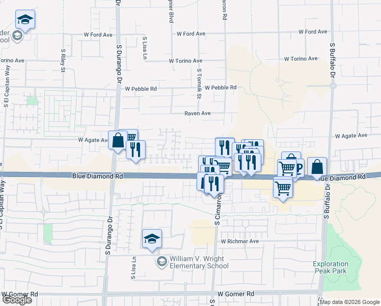 map of restaurants, bars, coffee shops, grocery stores, and more near 8292 Wuthering Heights Avenue in Las Vegas