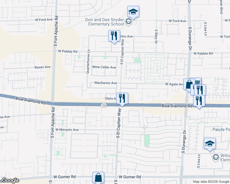 map of restaurants, bars, coffee shops, grocery stores, and more near 9110 Whatley Street in Las Vegas