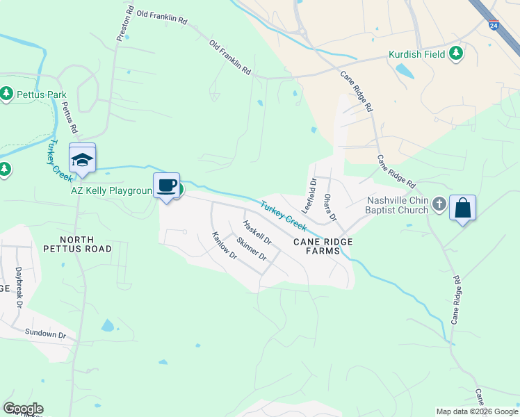 map of restaurants, bars, coffee shops, grocery stores, and more near 1244 Blairfield Drive in Nashville