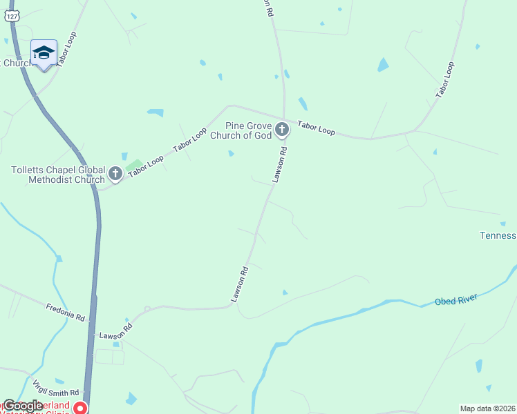 map of restaurants, bars, coffee shops, grocery stores, and more near 875 Lawson Road in Crossville