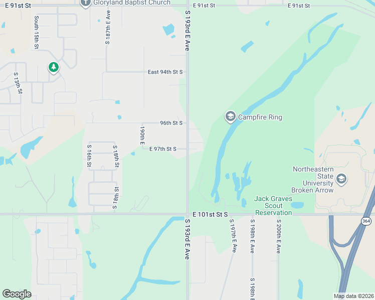 map of restaurants, bars, coffee shops, grocery stores, and more near 9724 South 193rd East Avenue in Broken Arrow