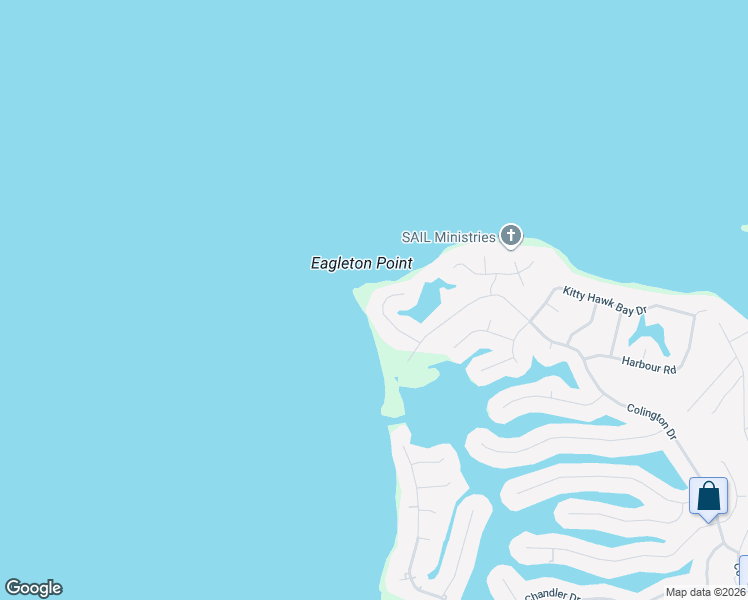 map of restaurants, bars, coffee shops, grocery stores, and more near 129 Clipper Court in Kill Devil Hills