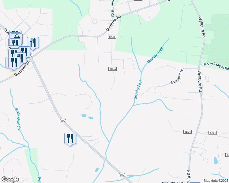 map of restaurants, bars, coffee shops, grocery stores, and more near 5061 Reid Road in Winston-Salem