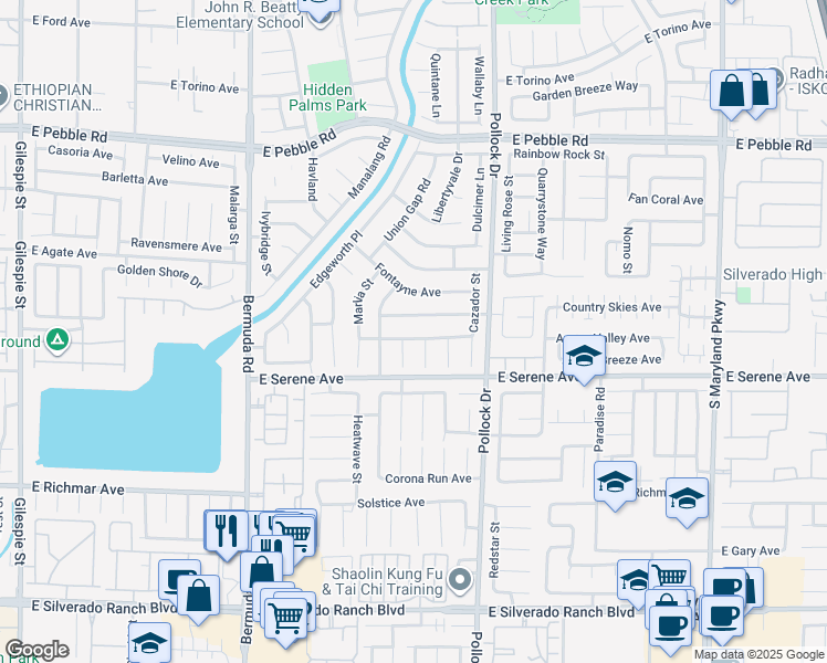 map of restaurants, bars, coffee shops, grocery stores, and more near 674 Holland Heights Avenue in Las Vegas