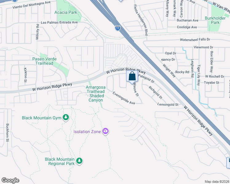 map of restaurants, bars, coffee shops, grocery stores, and more near 118 Crescent Bay Street in Henderson