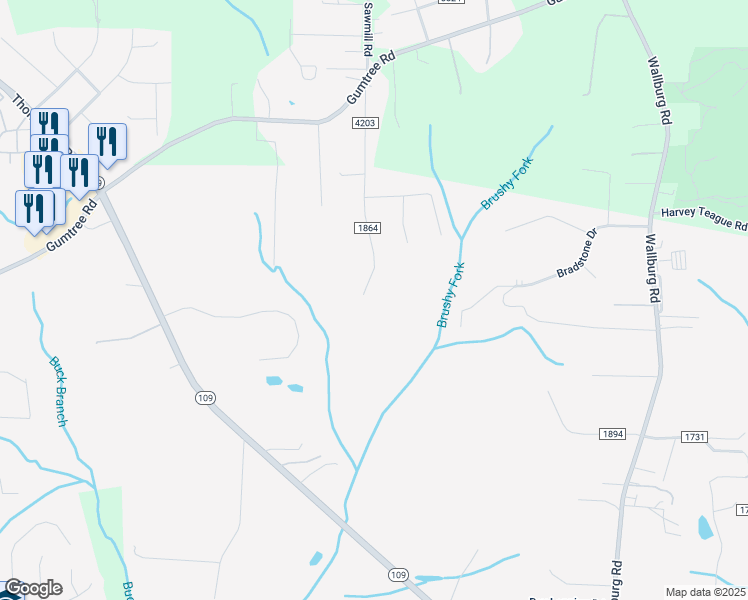 map of restaurants, bars, coffee shops, grocery stores, and more near 5061 Reid Road in Winston-Salem