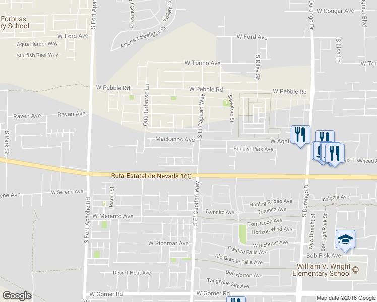 map of restaurants, bars, coffee shops, grocery stores, and more near 9041 Westchester Hill Avenue in Las Vegas