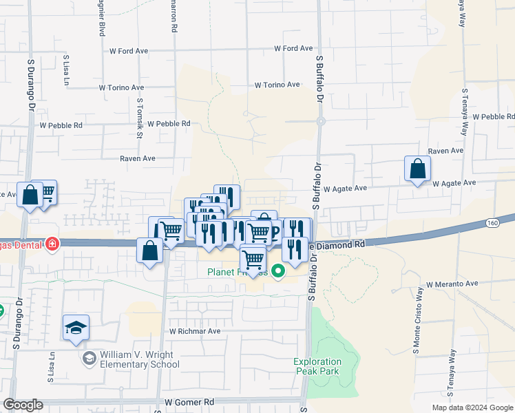 map of restaurants, bars, coffee shops, grocery stores, and more near 7965 Whisper Words Avenue in Las Vegas