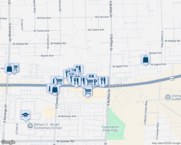 map of restaurants, bars, coffee shops, grocery stores, and more near 7953 Whisper Words Avenue in Las Vegas