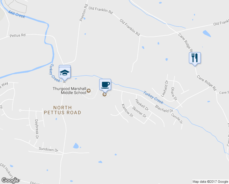 map of restaurants, bars, coffee shops, grocery stores, and more near 1317 Blairfield Drive in Nashville