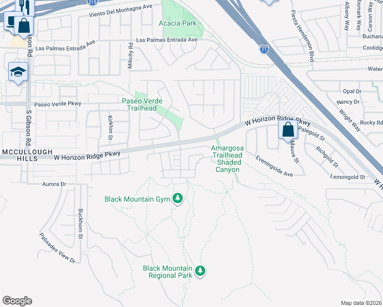 map of restaurants, bars, coffee shops, grocery stores, and more near 675 Solitude Point Avenue in Henderson