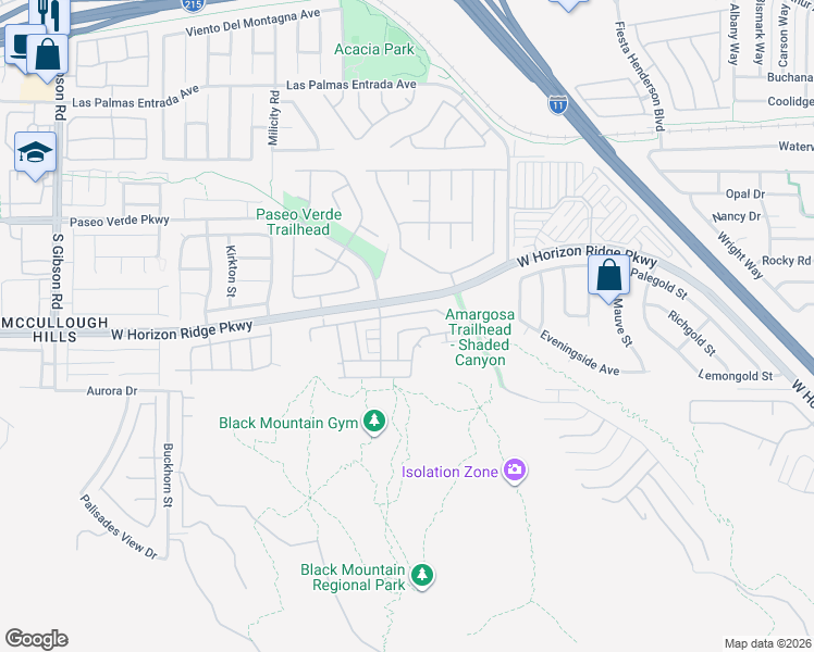 map of restaurants, bars, coffee shops, grocery stores, and more near 205 Priority Point Street in Henderson