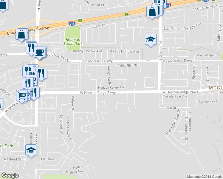 map of restaurants, bars, coffee shops, grocery stores, and more near 1177 Horizon Range Avenue in Henderson