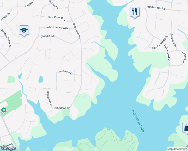 map of restaurants, bars, coffee shops, grocery stores, and more near 2515 Burch Point in High Point