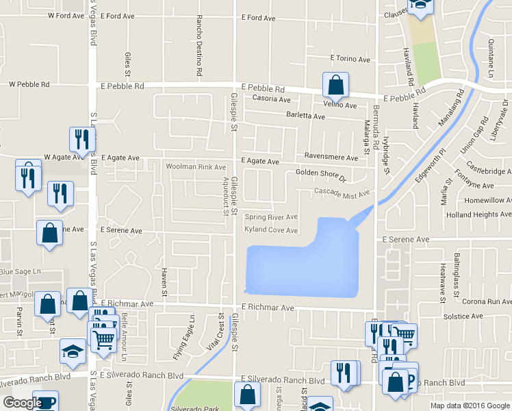 map of restaurants, bars, coffee shops, grocery stores, and more near 227 Gray Granite Avenue in Las Vegas
