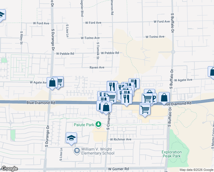 map of restaurants, bars, coffee shops, grocery stores, and more near 8222 Wuthering Heights Avenue in Las Vegas