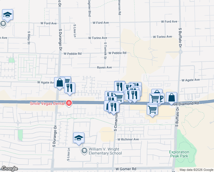 map of restaurants, bars, coffee shops, grocery stores, and more near 8292 Wuthering Heights Avenue in Las Vegas