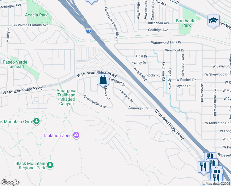 map of restaurants, bars, coffee shops, grocery stores, and more near 124 Lemongold Street in Henderson