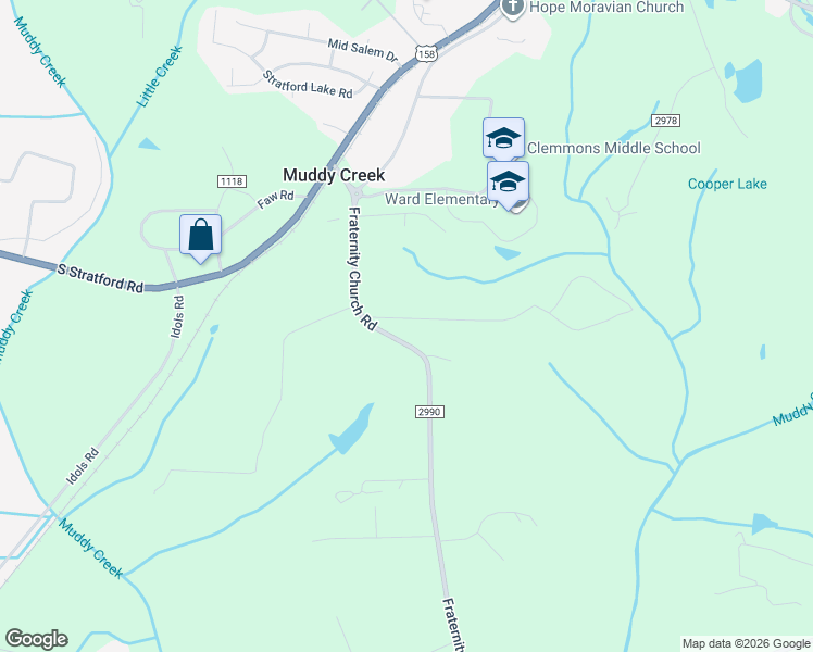 map of restaurants, bars, coffee shops, grocery stores, and more near 3685 Fraternity Church Road in Winston-Salem
