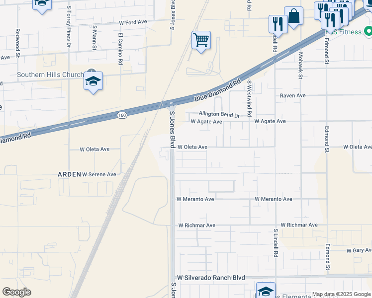 map of restaurants, bars, coffee shops, grocery stores, and more near 5996 Montana Peak Avenue in Las Vegas