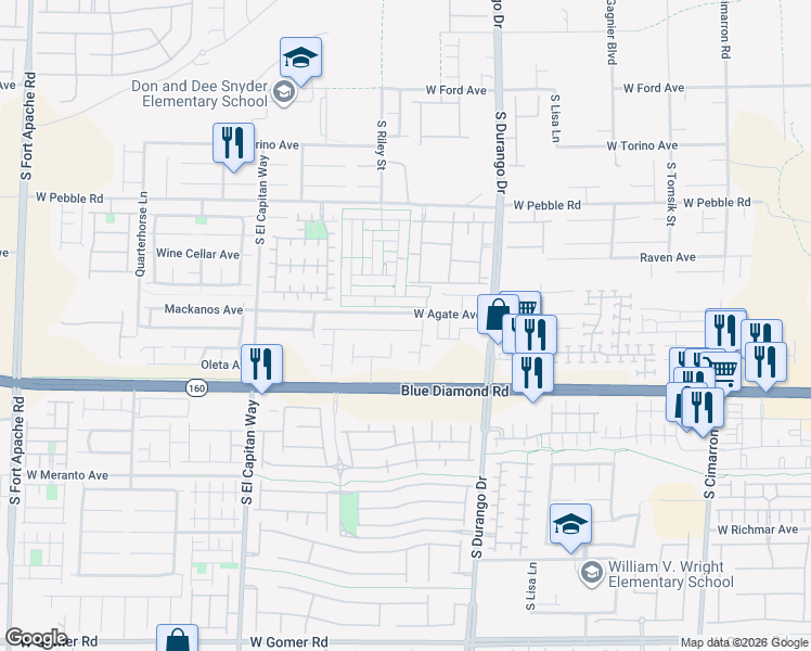 map of restaurants, bars, coffee shops, grocery stores, and more near 8738 Brindisi Park Avenue in Las Vegas
