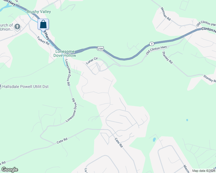 map of restaurants, bars, coffee shops, grocery stores, and more near 102 Gray Dove Lane in Powell