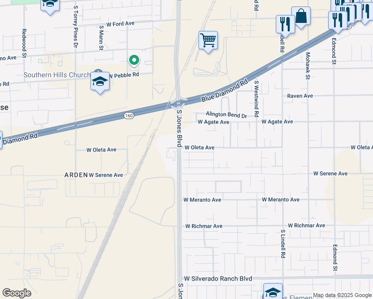 map of restaurants, bars, coffee shops, grocery stores, and more near 6066 Montana Peak Avenue in Las Vegas