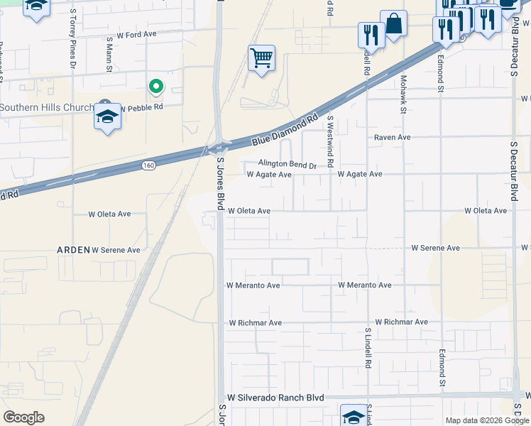 map of restaurants, bars, coffee shops, grocery stores, and more near 9206 Midnight Cellars Street in Las Vegas