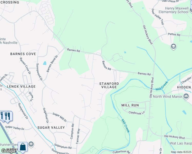 map of restaurants, bars, coffee shops, grocery stores, and more near 165 Blackpool Drive in Nashville
