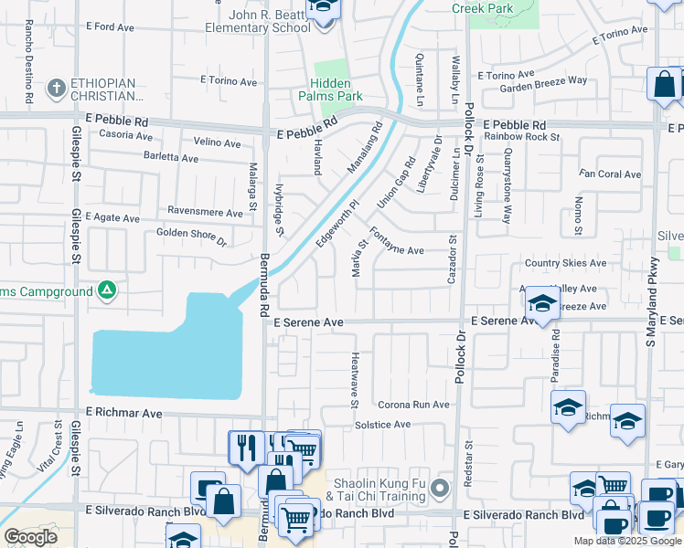 map of restaurants, bars, coffee shops, grocery stores, and more near 9202 Branford Hills Street in Las Vegas