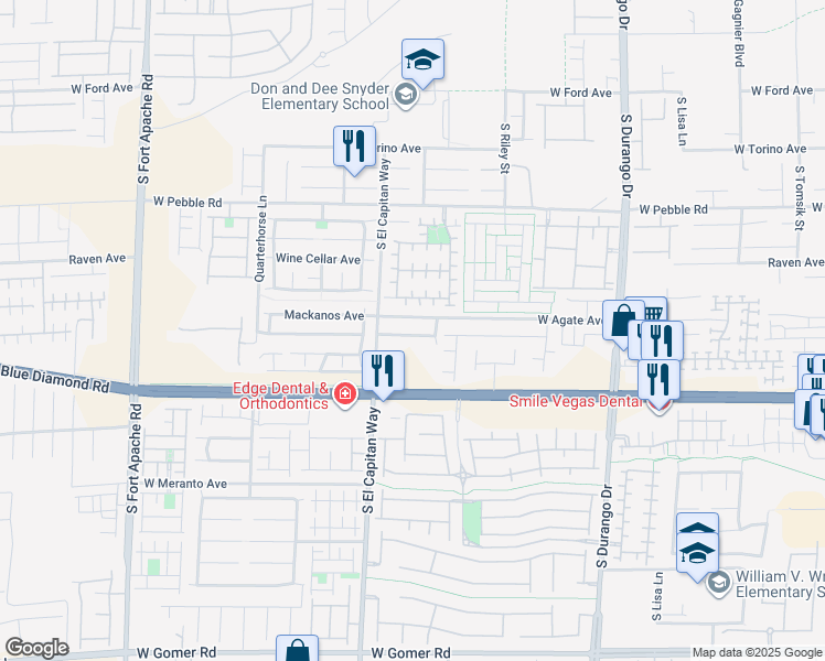 map of restaurants, bars, coffee shops, grocery stores, and more near 8940 West Marmo Avenue in Las Vegas