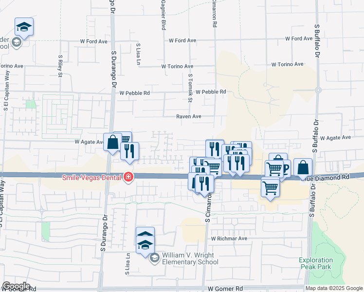 map of restaurants, bars, coffee shops, grocery stores, and more near 9127 South Black Beauty Street in Las Vegas