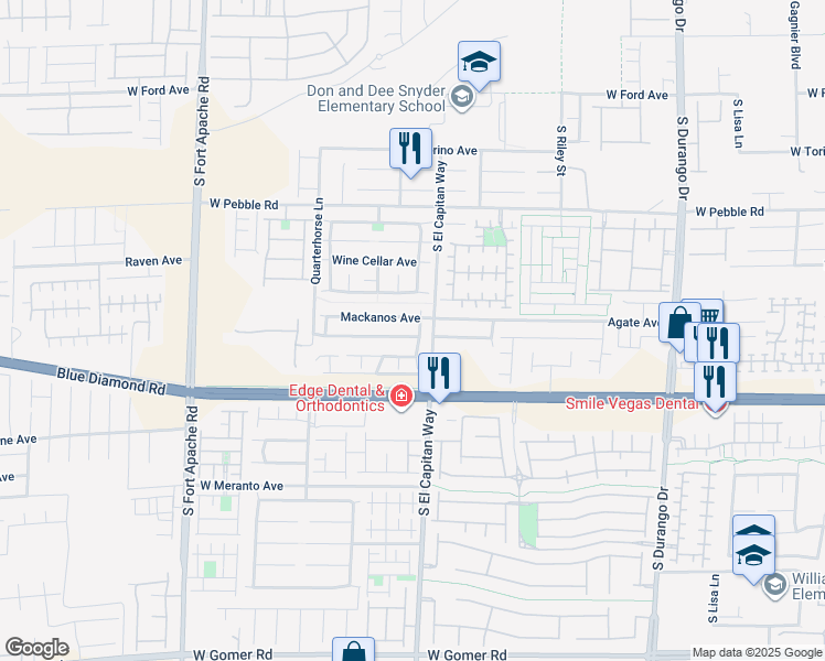 map of restaurants, bars, coffee shops, grocery stores, and more near 9040 Westchester Hill Avenue in Las Vegas