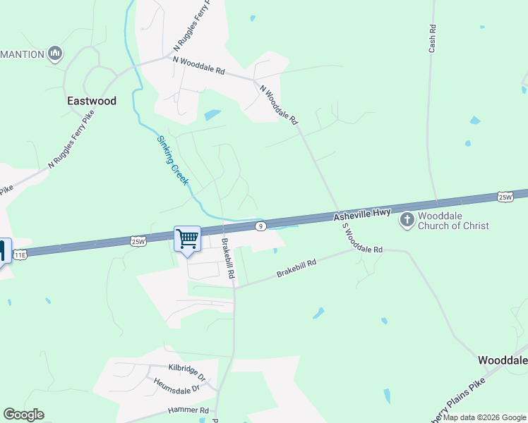 map of restaurants, bars, coffee shops, grocery stores, and more near 7707 Asheville Highway in Knoxville