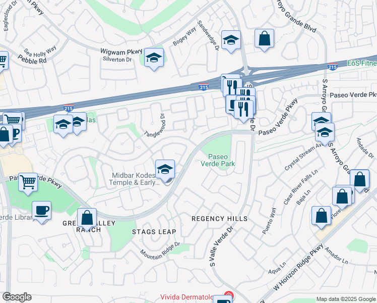 map of restaurants, bars, coffee shops, grocery stores, and more near 1909 Patagonia Street in Henderson