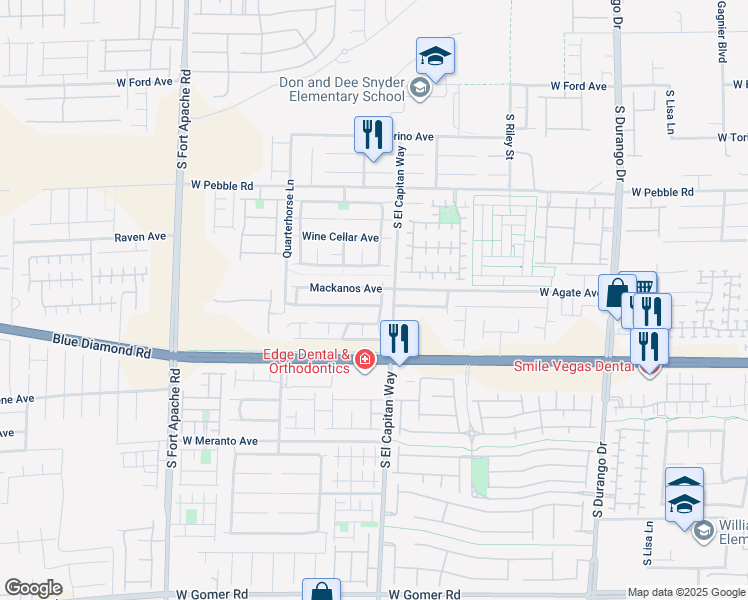 map of restaurants, bars, coffee shops, grocery stores, and more near 9040 Westchester Hill Avenue in Las Vegas