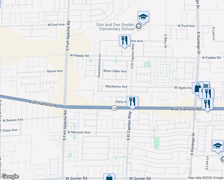 map of restaurants, bars, coffee shops, grocery stores, and more near 9134 Westchester Hill Avenue in Las Vegas