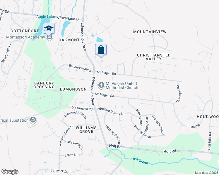 map of restaurants, bars, coffee shops, grocery stores, and more near 5605 Cedar Rock Drive in Nashville