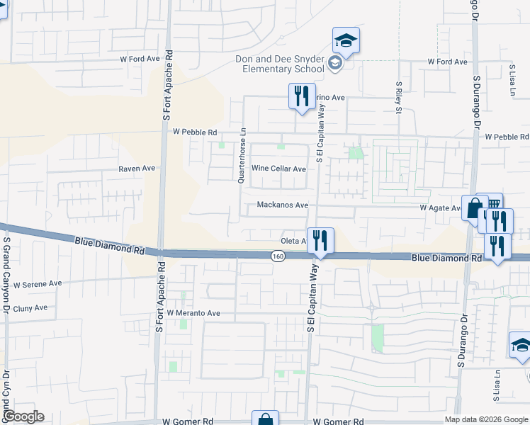 map of restaurants, bars, coffee shops, grocery stores, and more near 9134 Westchester Hill Avenue in Las Vegas