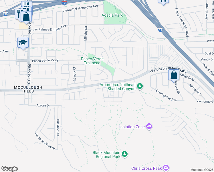 map of restaurants, bars, coffee shops, grocery stores, and more near 716 Solitude Point Avenue in Henderson