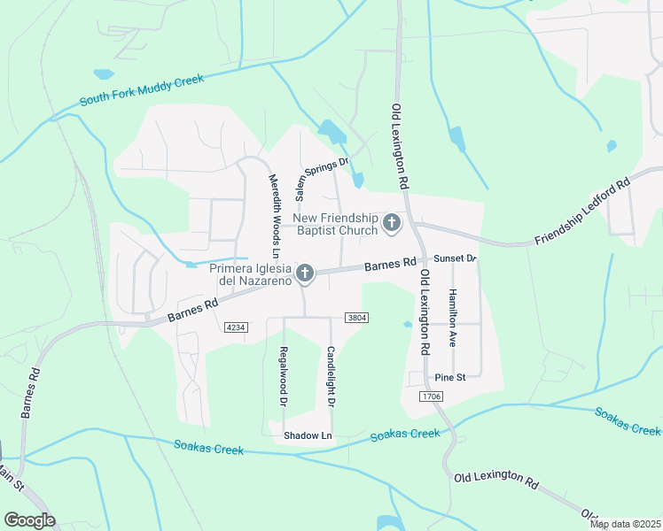 map of restaurants, bars, coffee shops, grocery stores, and more near 541 Barnes Road in Winston-Salem