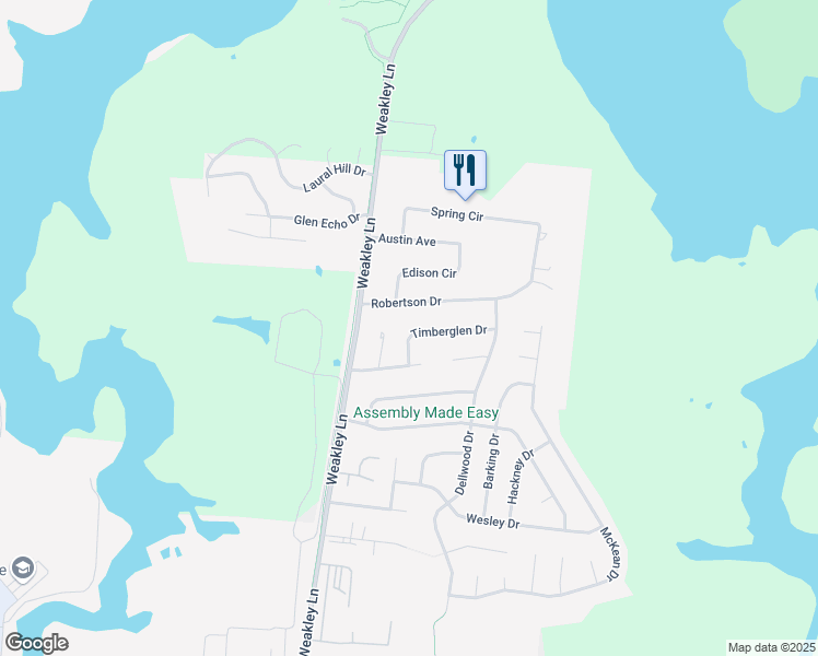 map of restaurants, bars, coffee shops, grocery stores, and more near 309 Timberglen Drive in Smyrna