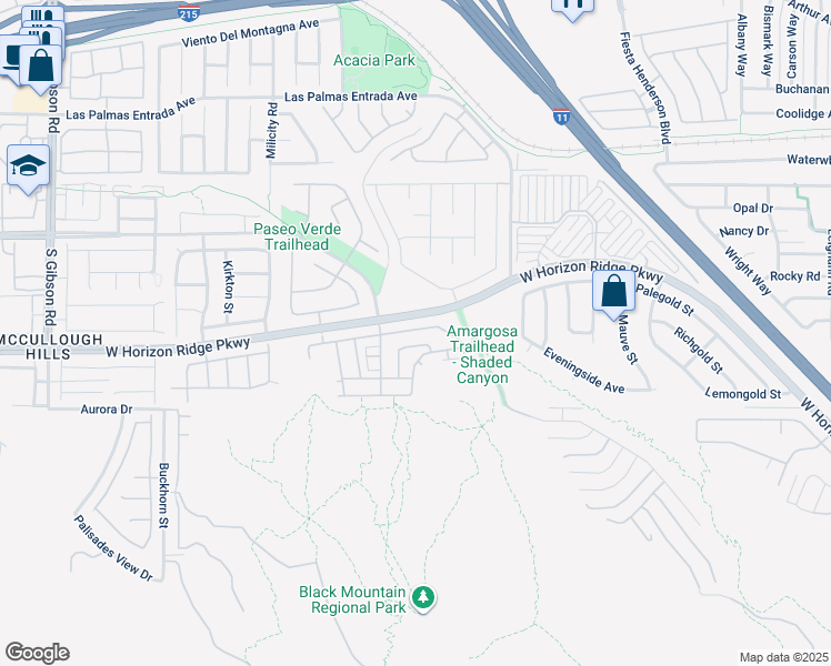 map of restaurants, bars, coffee shops, grocery stores, and more near 675 Solitude Point Avenue in Henderson