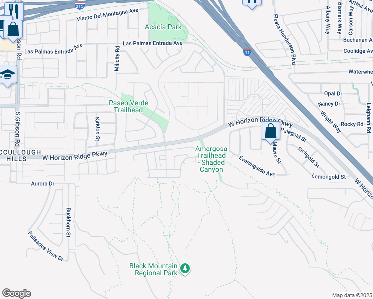 map of restaurants, bars, coffee shops, grocery stores, and more near 675 Solitude Point Avenue in Henderson