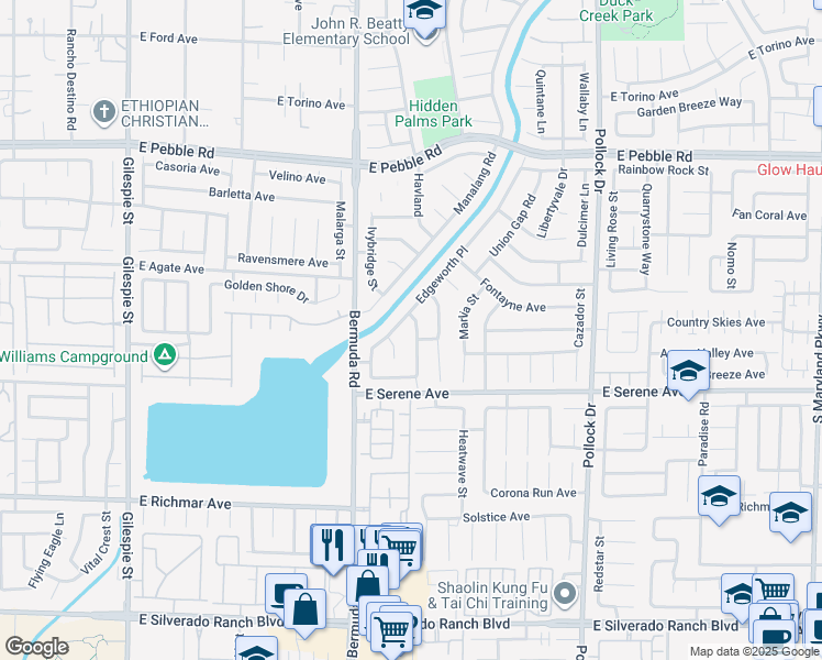 map of restaurants, bars, coffee shops, grocery stores, and more near 9195 Arbor Glen Street in Las Vegas
