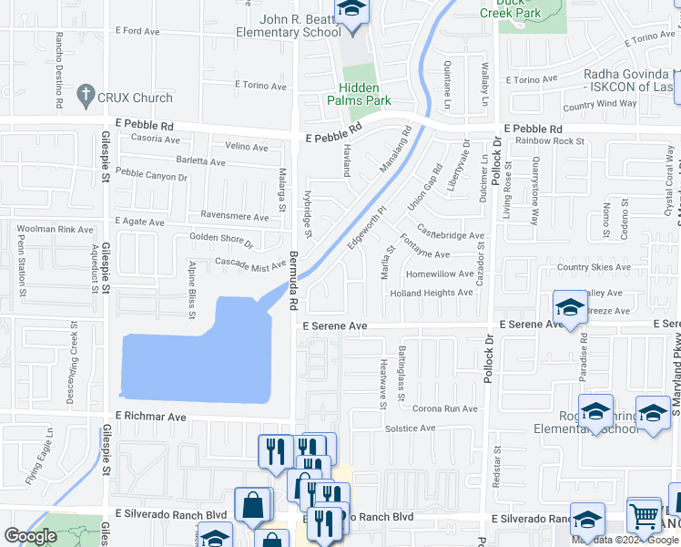 map of restaurants, bars, coffee shops, grocery stores, and more near 9195 Arbor Glen Street in Las Vegas