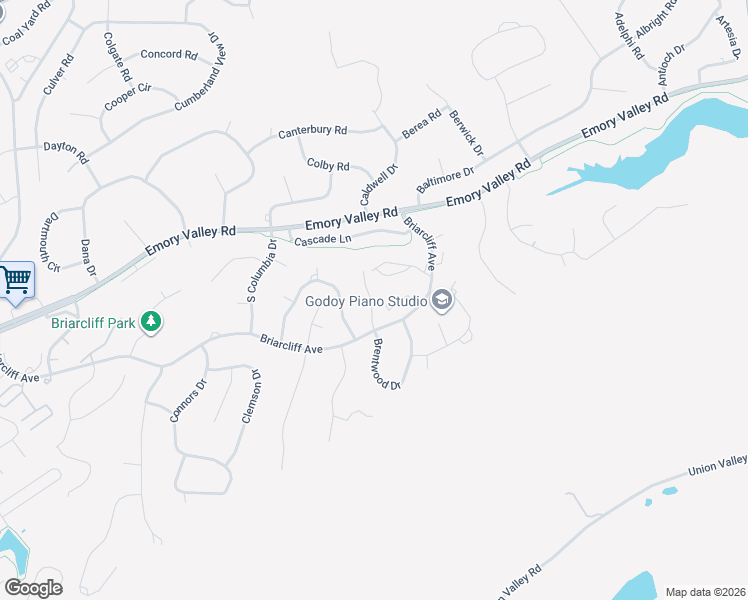 map of restaurants, bars, coffee shops, grocery stores, and more near 124 Brandeis Lane in Oak Ridge