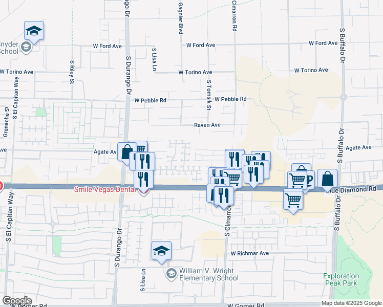 map of restaurants, bars, coffee shops, grocery stores, and more near 9108 Mount Wilson Street in Las Vegas